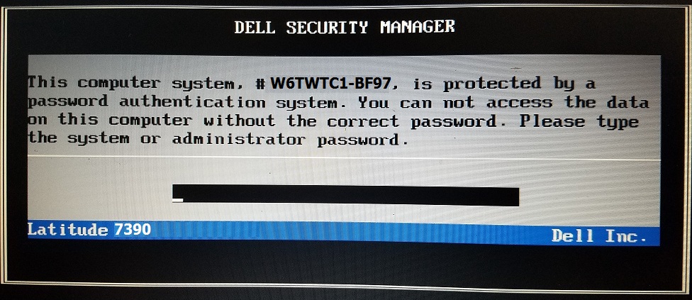 dell security manager password